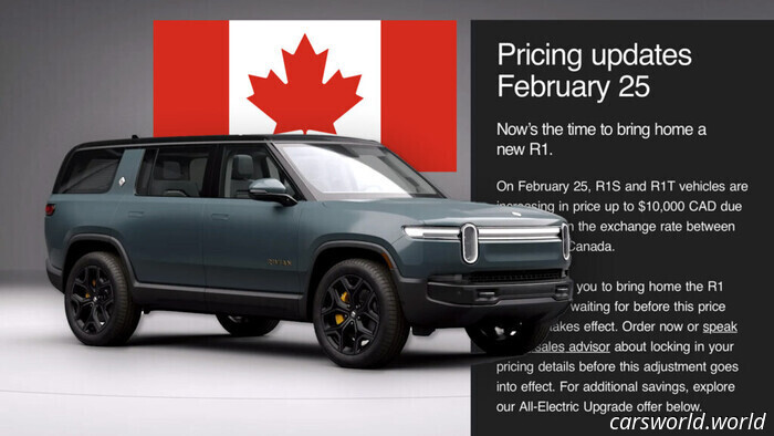 Rivian advierte a los compradores canadienses: compren ahora antes de que suba el precio 10.000 dólares | Carscoops